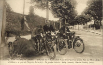 Circuit de Picardie - L'Equipe des "René Gillet" qui prend part au Grand Prix des Motocyclettes et Sidecars, 2è journée (Magnéto Ruthardt) - De gauche à droite : Ruby, Meuriot, Charles Plaudet, Dubost