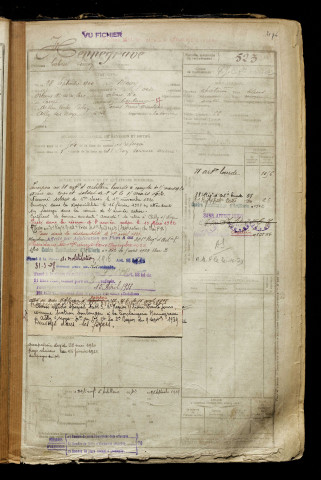 Hennegrave, Gabriel Simon, né le 28 septembre 1900 à Mouy (Oise), classe 1920, matricule n° 523, Bureau de recrutement de Péronne