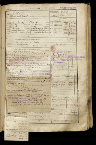 Joron, Marcel Louis Eusart, né le 10 novembre 1895 à Bacouel-sur-Selle (Somme), classe 1915, matricule n° 253, Bureau de recrutement d'Amiens