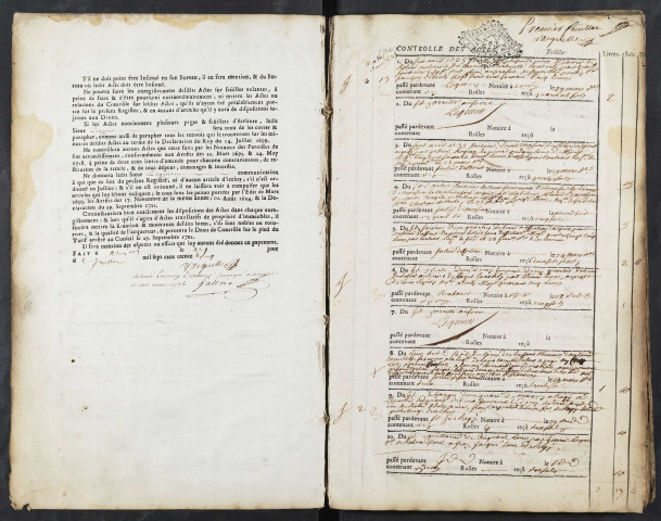 Contrôle des actes du bureau de Conty pour la période du 6 avril 1735 au 22 janvier 1737