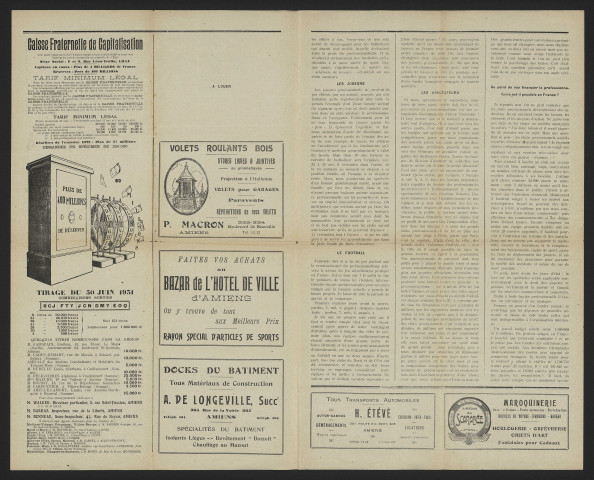 Bulletin mensuel de l'amicale des supporters de l'Amiens Athlétic Club (nouvelle édition) - Saison 1930-1931