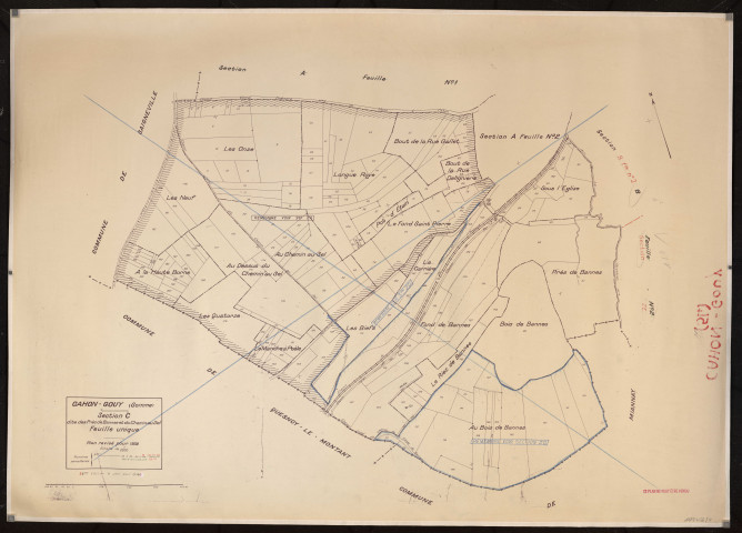 Plan du cadastre rénové - Cahon-Gouy : section C