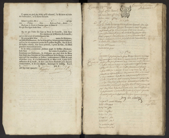 Centième denier du bureau d'Andainville pour la période du 6 octobre 1748 au 3 juin 1755