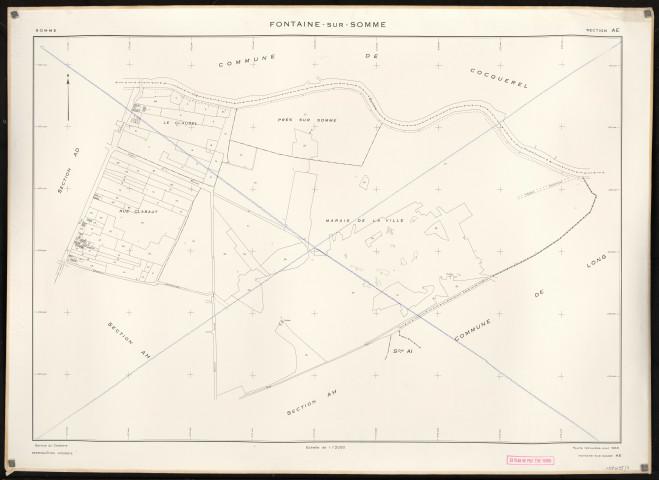 Plan du cadastre rénové - Fontaine-sur-Somme : section AE