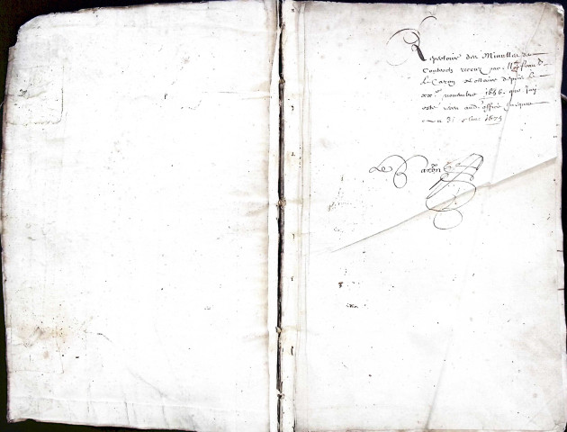 Etude de Me François Lecaron à Amiens (étude n°11). Minutes des années 1656 -1674