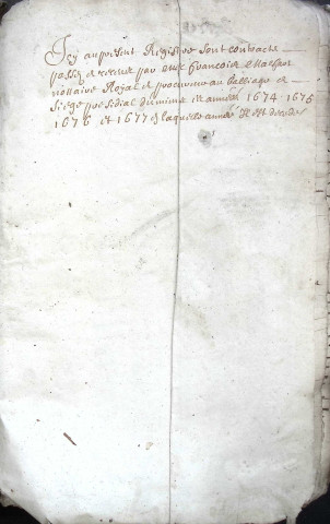 Etude de Me François Machart à Amiens (étude n°13). Minutes des années 1674-1677