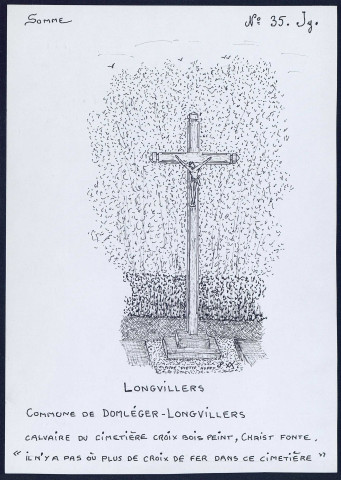 Longvillers (commune de Domléger-Longvillers) : calvaire du cimetière - (Reproduction interdite sans autorisation - © Claude Piette)