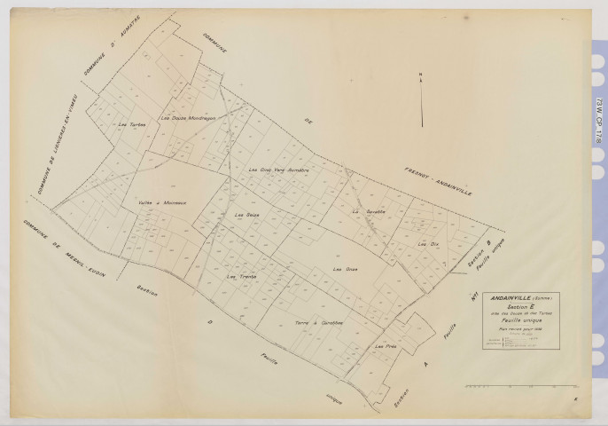 Plan du cadastre rénové - Andainville : section E