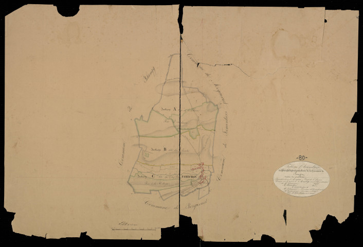 Plan du cadastre napoléonien - Famechon (Famchon) : tableau d'assemblage