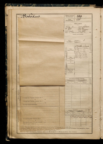 Balédent, Adrien Clovis, né le 07 septembre 1871 à Bacouel-sur-Selle (Somme), classe 1891, matricule n° 190, Bureau de recrutement d'Amiens