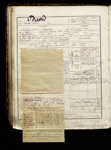 David, Louis Marie, né le 26 février 1898 à Quintin (Côtes-d'Armor), classe 1918, matricule n° 2507, Bureau de recrutement d'Amiens