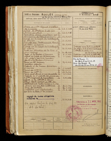 Boulet, Joseph Jules, né le 12 avril 1897 à Allery (Somme), classe 1917, matricule n° 445, Bureau de recrutement d'Abbeville