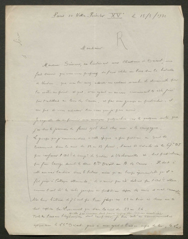 Témoignage de Chappat, G. (Colonel) et correspondance avec Jacques Péricard