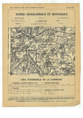 Gueudecourt : notice historique et géographique sur la commune