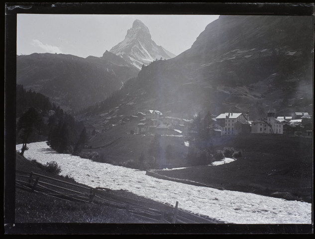 Zermatt vue d'ensemble contre-jour - juillet 1903