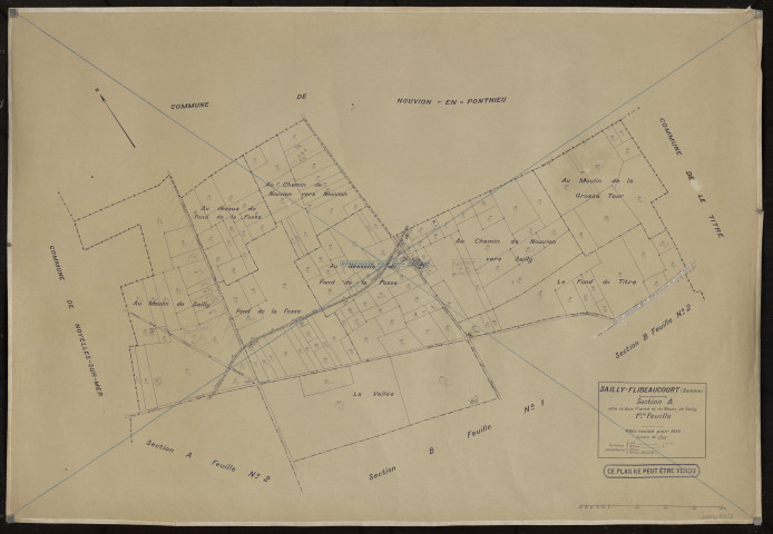 Plan du cadastre rénové - Sailly-Flibeaucourt : section A1