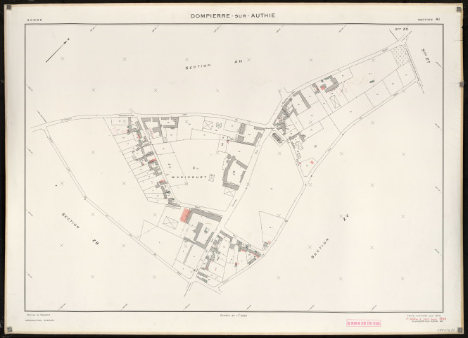 Plan du cadastre rénové - Dompierre-sur-Authie : section AI