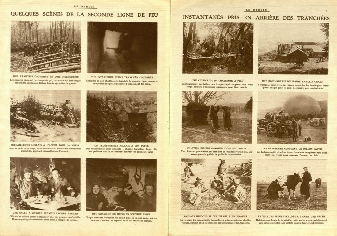 Journal "LE MIROIR", photographies de la guerre, 5e année n° 58 (incomplet, manque la Une)