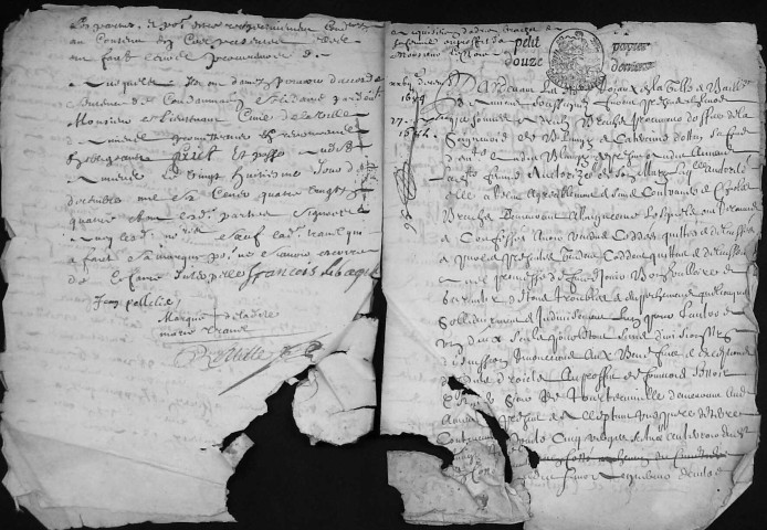 Etude de Me Henri Louette à Amiens (étude n°22). Minutes de l'année 1684