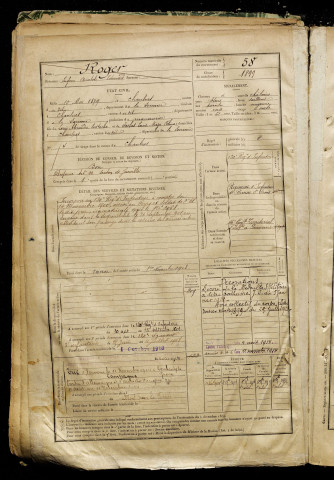 Roger, Eugène Anatole Edouard, né le 10 mai 1879 à Chaulnes (Somme), classe 1899, matricule n° 58, Bureau de recrutement de Péronne