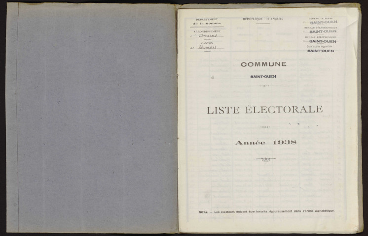 Liste électorale : Saint-Ouen