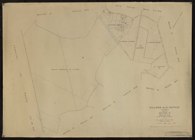 Plan du cadastre rénové - Villers-sur-Authie : section D3