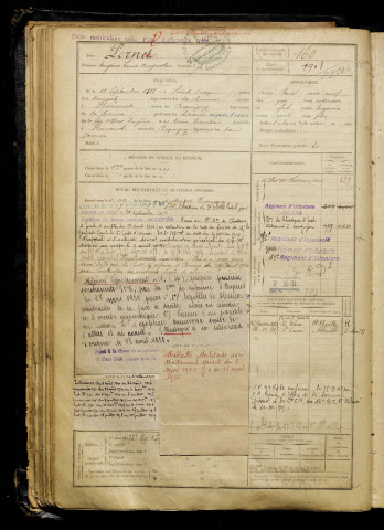 Pernel, Eugène Louis Auguste, né le 18 septembre 1888 à Saint-Ouen (Somme), classe 1908, matricule n° 160, Bureau de recrutement d'Amiens