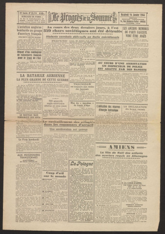 Le Progrès de la Somme, numéro 23174, 14 janvier 1944