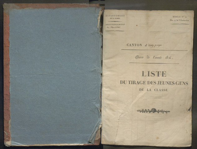 Tirage au sort (arrondissement de Montdidier) de l'année 1816