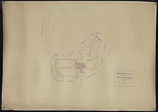 Plan du cadastre rénové - Hédauville : tableau d'assemblage (TA)