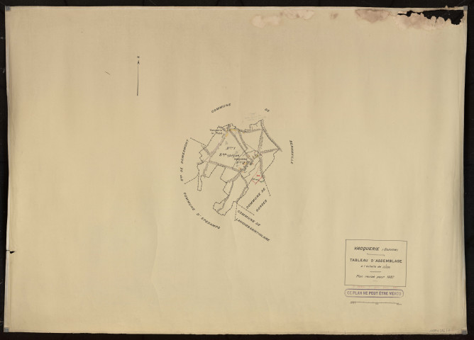 Plan du cadastre rénové - Bernaville (Vacquerie) : tableau d'assemblage (TA)