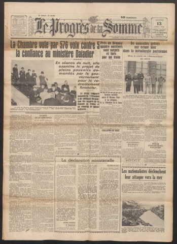 Le Progrès de la Somme, numéro 21392, 13 avril 1938