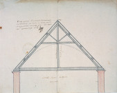 Reconstruction du village après l'incendie du 5 juin 1785 : plan de la charpente du choeur de l'église