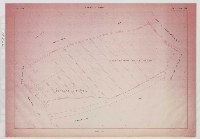 Plan du cadastre rénové - Assevillers : section ZB
