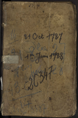 Contrôle des actes du bureau d'Albert pour la période du 21 octobre 1727 au 1er juin 1728