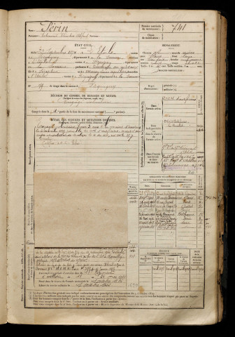 Périn, Edmond Théodore Alfred, né le 22 septembre 1874 à Étoile (L') (Somme), classe 1894, matricule n° 741, Bureau de recrutement d'Amiens