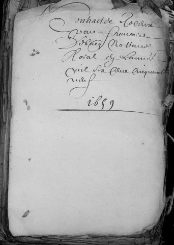 Etude de Me François Debacq à Amiens (étude n°7). Minutes de l'année 1659