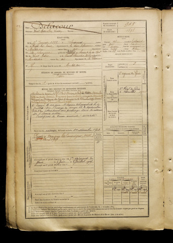 Delacour, Louis Maximilien Lucien, né le 15 janvier 1878 à Serqueux (Seine-Maritime), classe 1898, matricule n° 948, Bureau de recrutement de Péronne