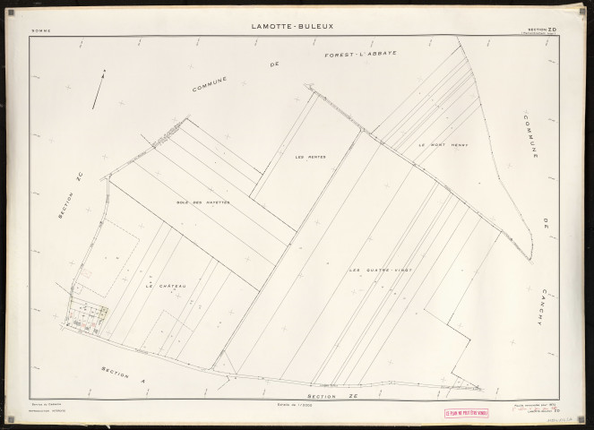 Plan du cadastre rénové - Lamotte-Buleux : section ZD