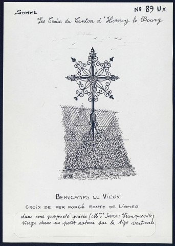 Beaucamps-le-Vieux : croix en fer forgé - (Reproduction interdite sans autorisation - © Claude Piette)