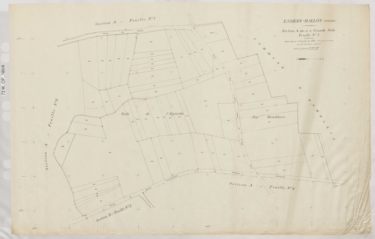 Plan du cadastre rénové - Esmery-Hallon : section A5