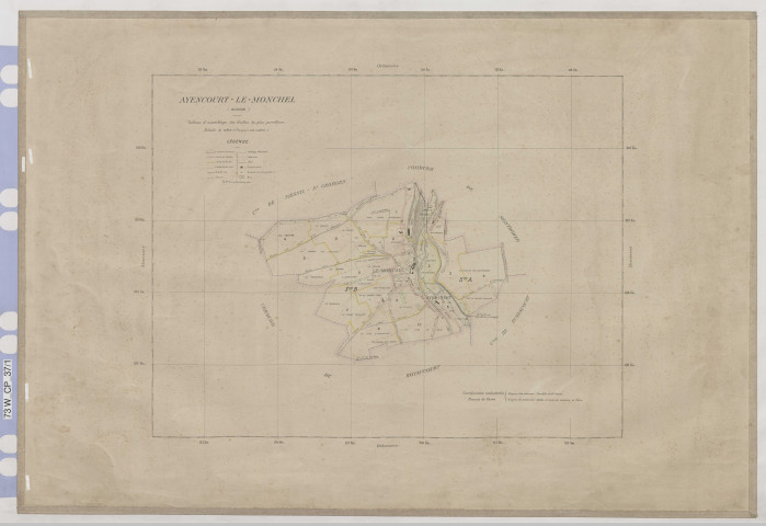 Plan du cadastre rénové - Ayencourt (Ayencourt-le-Monchel) : tableau d'assemblage (TA)