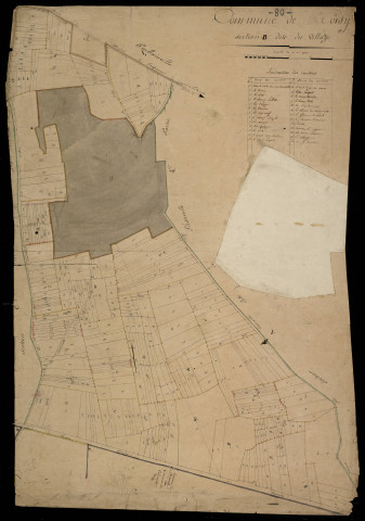 Plan du cadastre napoléonien - Coisy : Village (Le), B