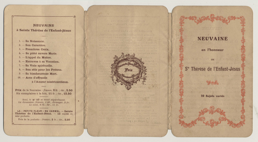 Neuvaine en l'honneur de Sainte Thérèse de l'Enfant Jésus