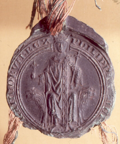 Grand sceau royal de Philippe-le-Bel de cire verte