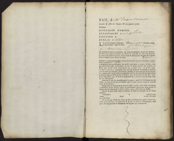 Contrôle des actes du bureau d'Albert pour la période du 8 octobre 1731 au 10 janvier 1733