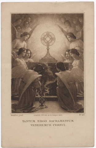 Tantum ergo sacramentum veneremur cernul. Souvenir de ma communion solennelle. Pensionnat Saint-Clotilde, Amiens le 30 mai 1920. Yvonne Brohan