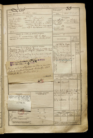 Liné, Marceau Michel, né le 20 octobre 1896 à Rouvrel (Somme), classe 1916, matricule n° 35, Bureau de recrutement de Péronne