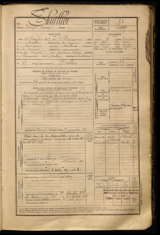 Thuillier, Philogène Ernest, né le 31 décembre 1867 à Beauquesne (Somme), classe 1887, matricule n° 71, Bureau de recrutement d'Abbeville