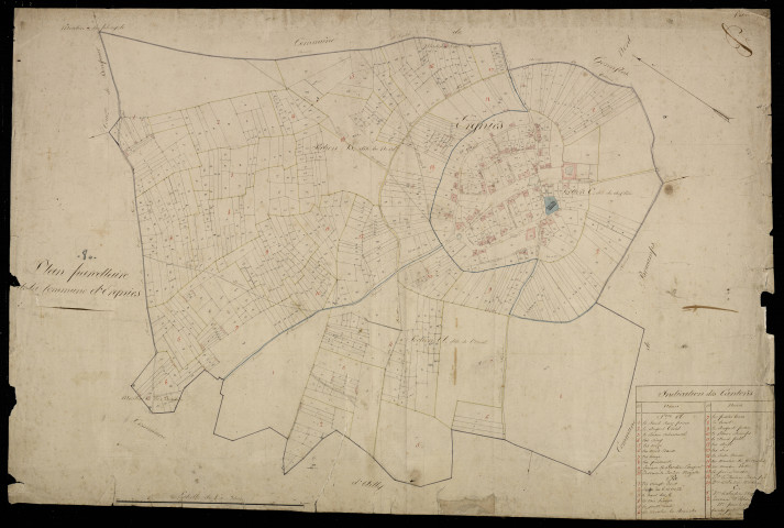 Plan du cadastre napoléonien - Ergnies : A, B et C